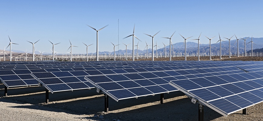 solar panels, windmills